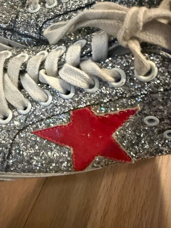Golden Goose Women’s Superstar ‘Glitter Star’ Size 8 US - Picture 4 of 7